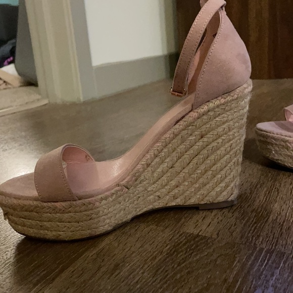 NEW Justfab Light Pink Espadrille Wedges, Size 5.5 - Picture 5 of 5